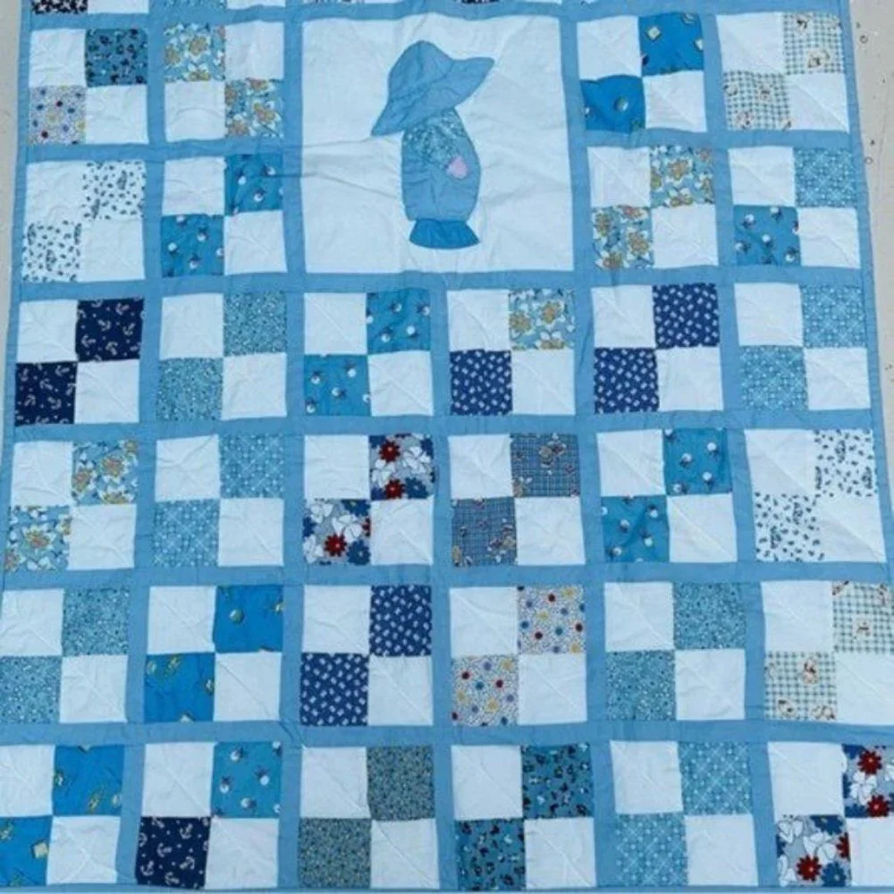 Baby Crib Quilt 32 X 48.5 Unisex Patchwork Floral Dog‎ Bunny Nautical Airplane